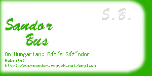 sandor bus business card