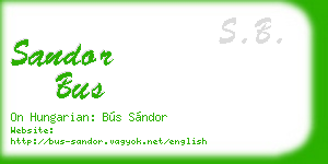 sandor bus business card